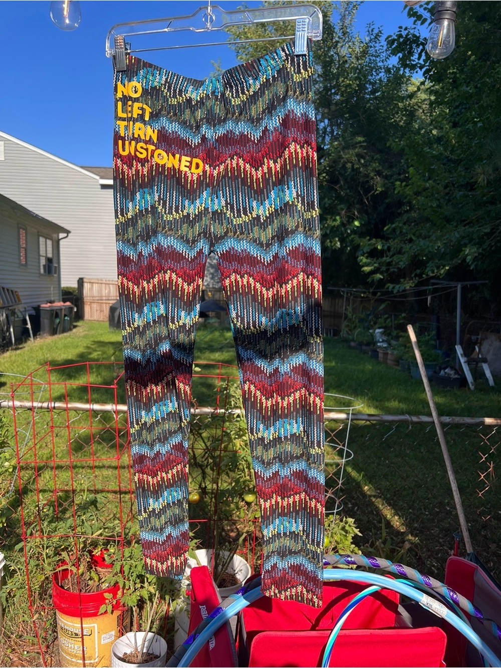 Phish Inspired “No Left Turn Unstoned” Multicolor Chevron Knit Leggings
